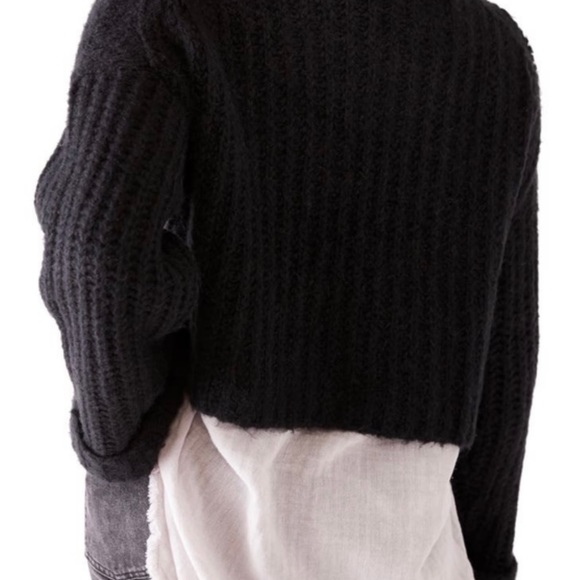 Free People NWT onyx combo crop sweater - Picture 3 of 8